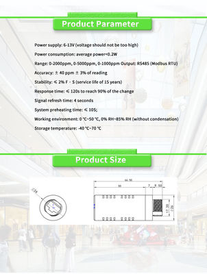 High Accuracy UNIVO UBGA-CO2-1Y Gas Carbon Dioxide Sensor for Stable RS485 Connection